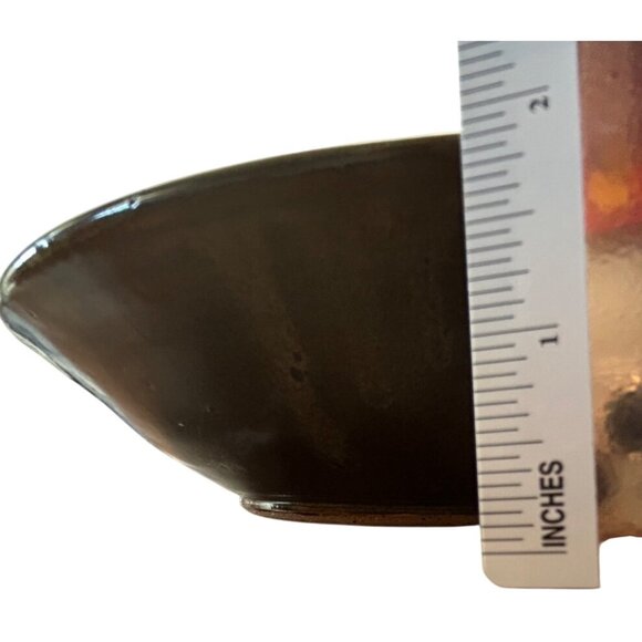 Handmade Artist Signed Ceramic Centerpiece Bowl Earthy Glaze possible flaw PICS - Picture 4 of 12